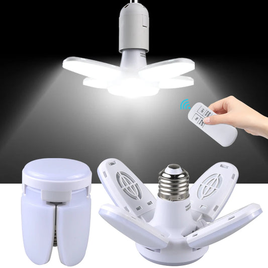 Fan Blade Timing Lamp With Remote Control 360°Foldable Led Industrial Light Bulb For Home Ceiling Lamp Garage Light