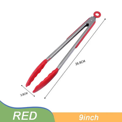 Silicone BBQ Grilling Tongs Kitchen Cooking