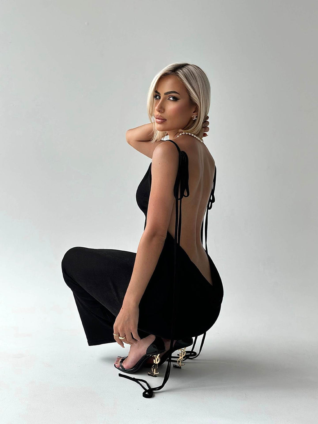 Slim Backless Dress Summer Camisole Gown 