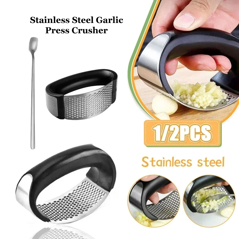 Stainless Steel Garlic Press Crusher