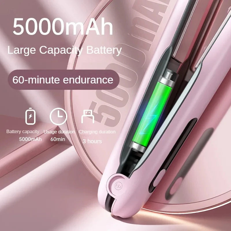 Wireless Hair Straightener Flat Iron Mini  