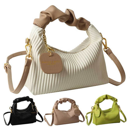 Women Fashion Crossbody Bag PU Leather Pleated 