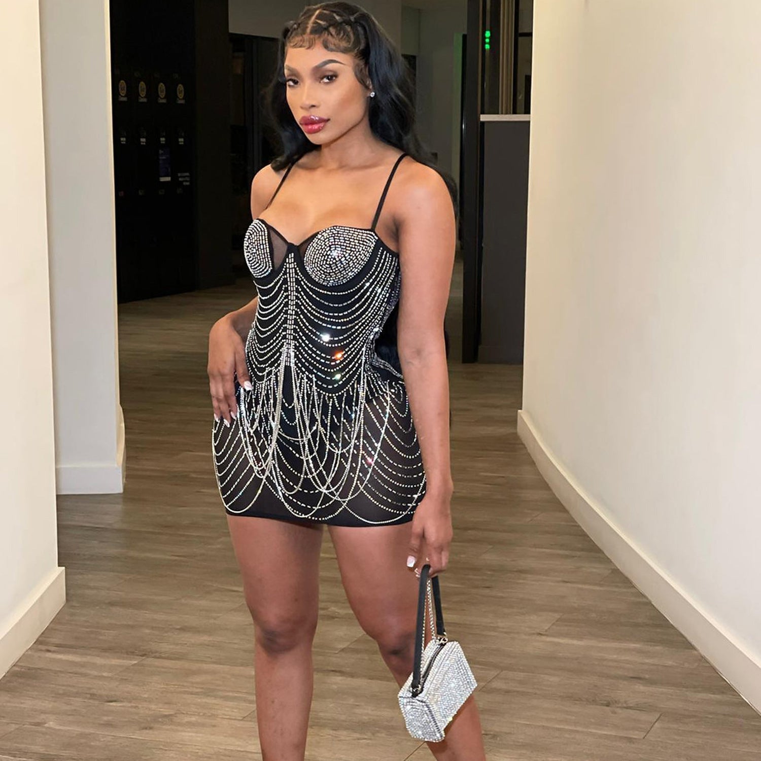 Women's Fashion Personality Tassel Suspender Dress_