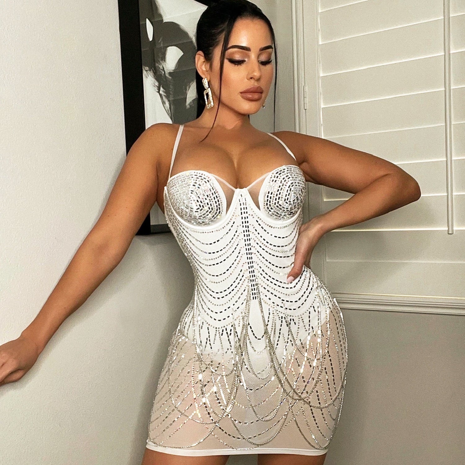 Women's Fashion Personality Tassel Suspender Dress_