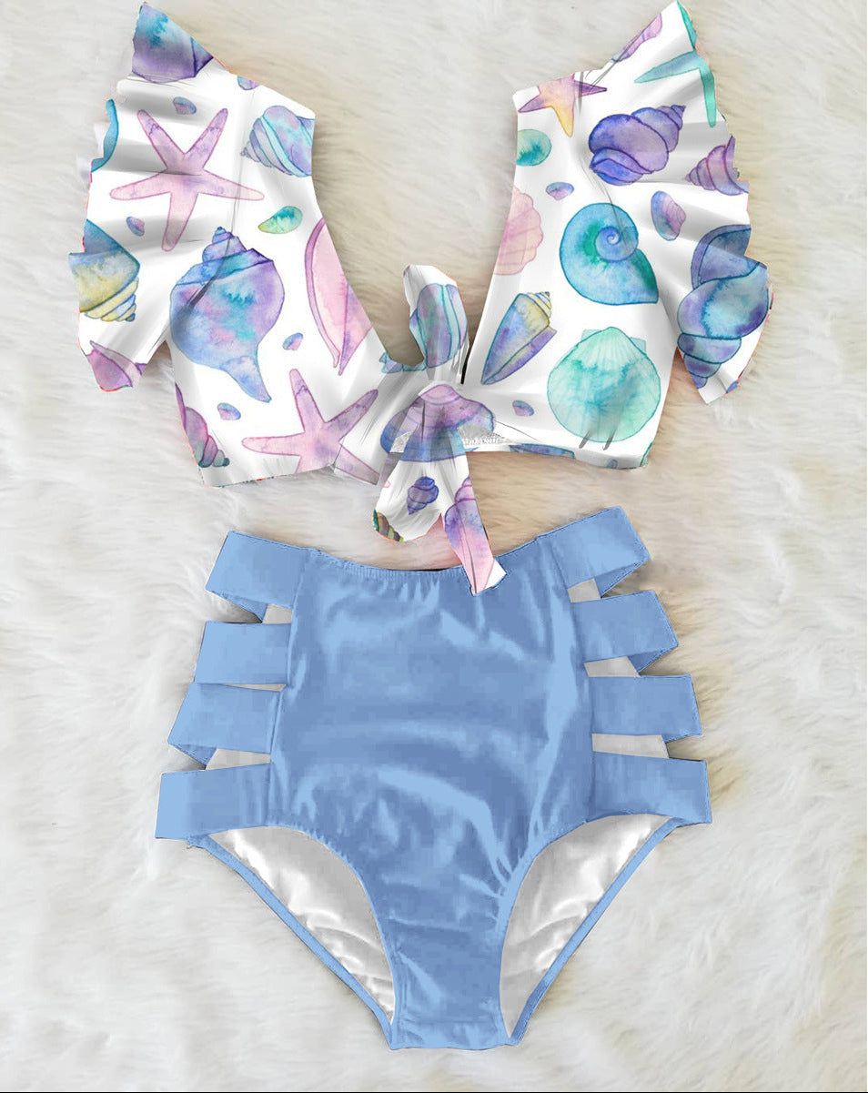 Women's Flounced Bikini Split Swimsuit