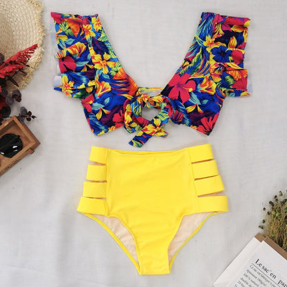 Women's Flounced Bikini Split Swimsuit