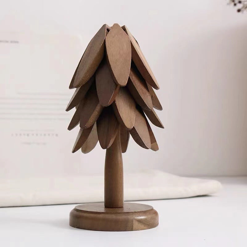 Wooden Tree Folding Coaster Black Walnut 