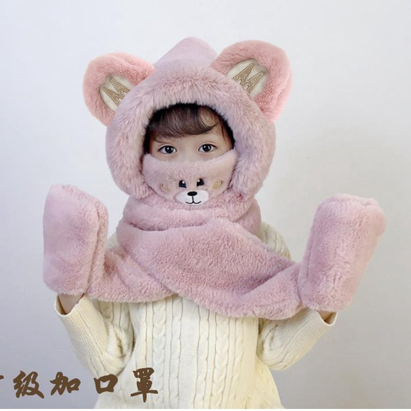 Children's Hat Scarf Gloves One-piece Hat | Yazijico™