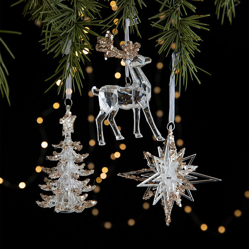 Christmas Decorations Sequins Acrylic Pendant | Yazijico™ 