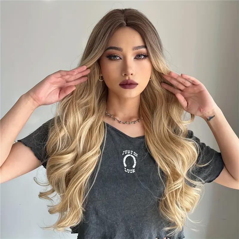 Long Ash Blonde Wig With Bangs Natural | Yazijico™ 