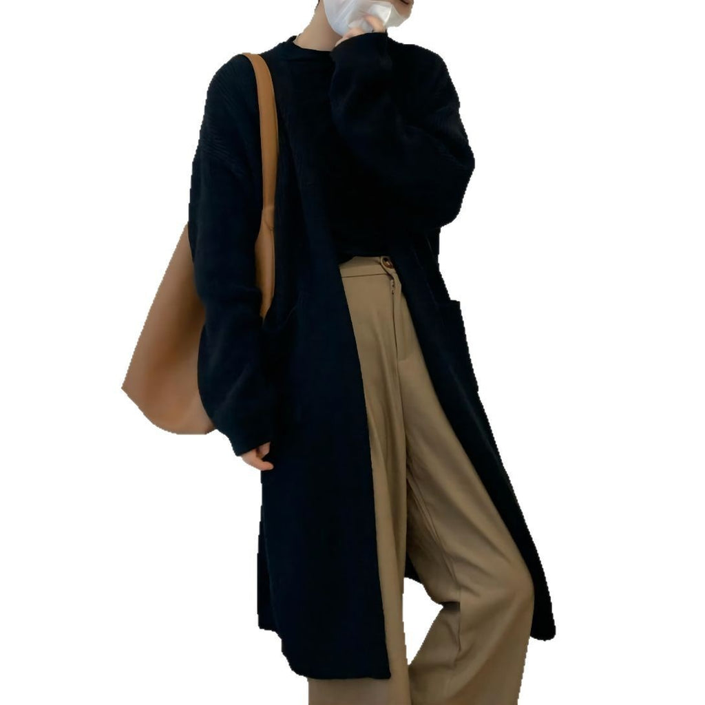 Autumn And Winter Korean Style Lazy Wind Coat Long Sweater Coat