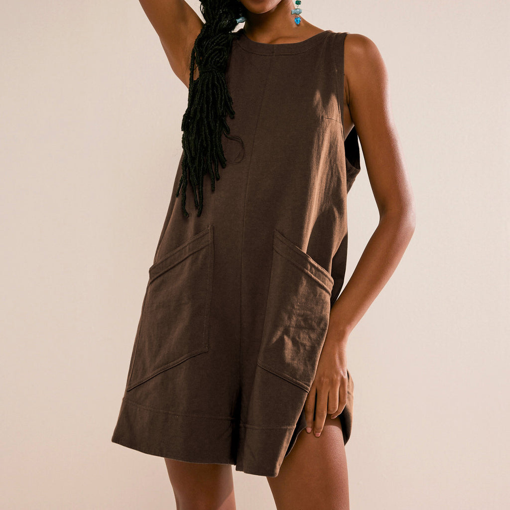 Solid Color Loose Jumpsuit | Yazijico™