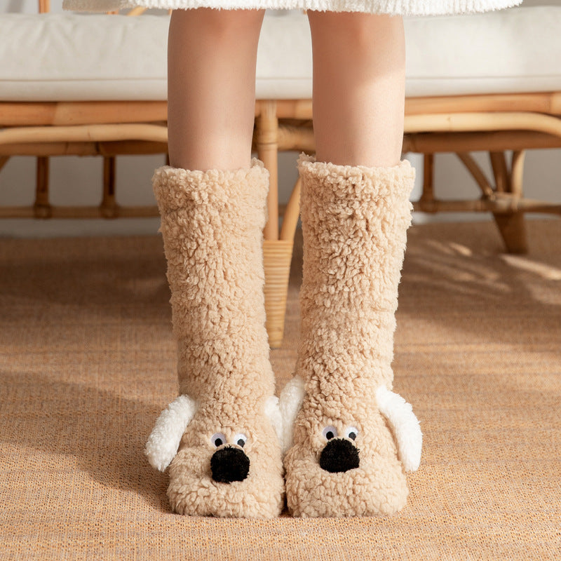 Socks Cute Cartoon Dog Floor Winter Warm  Yazijico™ 