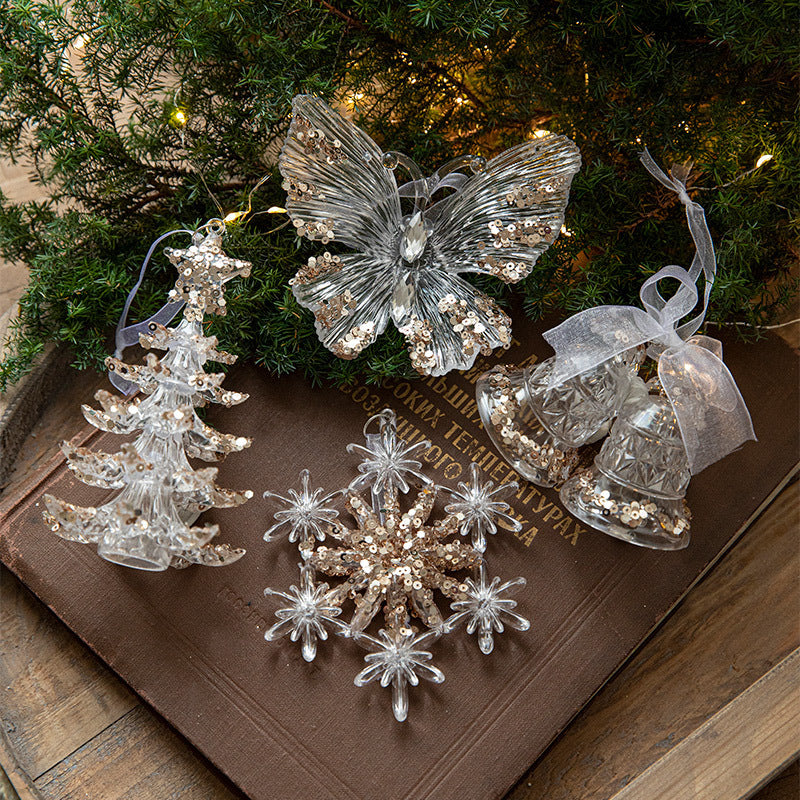 Christmas Decorations Sequins Acrylic Pendant | Yazijico™ 