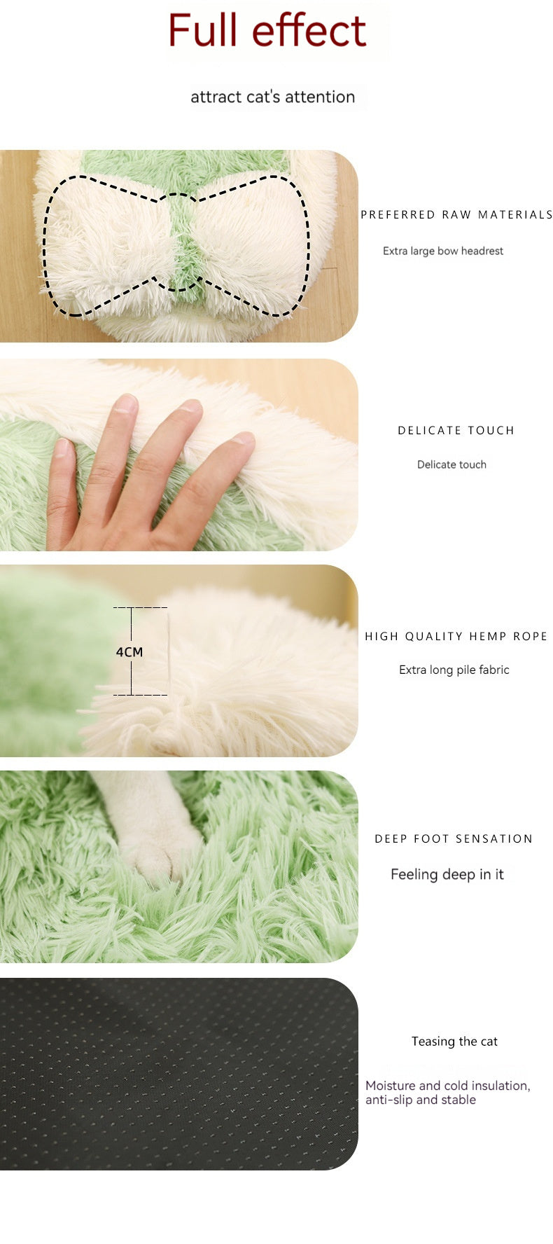 Long Wool Oval Plus Quilt Pets Bed | Yazijico™ 
