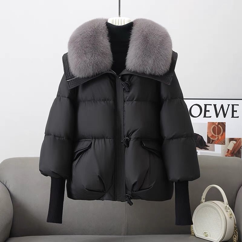 Down Cotton-padded Jacket Women's Short Fur Collar | Yazijico™