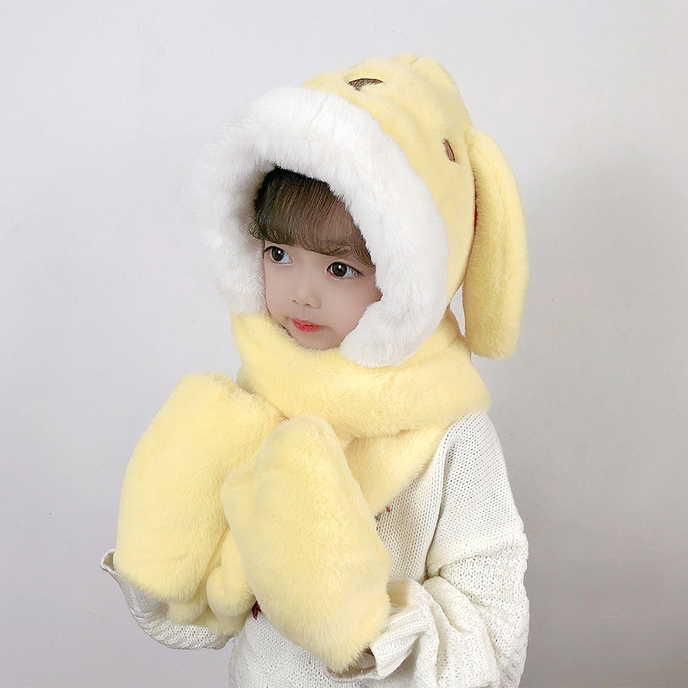 Children's Hat Scarf Gloves One-piece Hat | Yazijico™