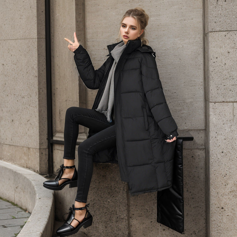 Thick Warm Lengthened Overknee Cotton-padded Jacket