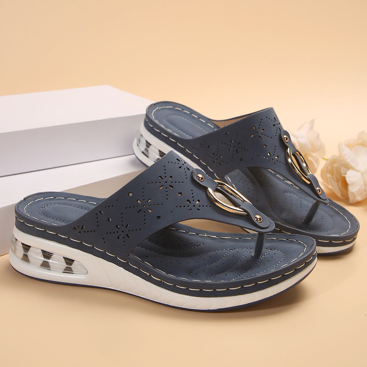 Air Cushion Thong Sandals  Flip Flops Hollow 