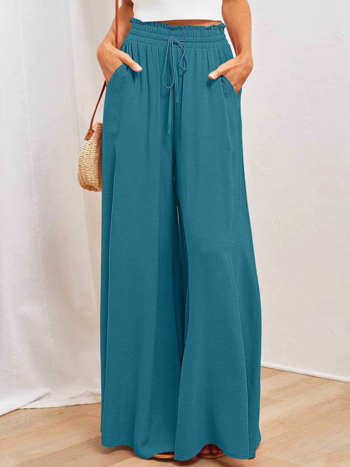 Womens Pants Wide Leg Loose Comfy With Pockets  Yazijico™ 