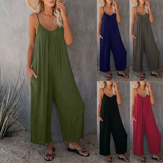 Women's Loose Sleeveless Jumpsuits Romper  Yazijico™ 
