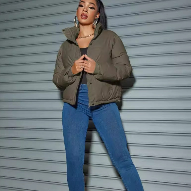 Short Thickened Small Turn-down Collar Coat