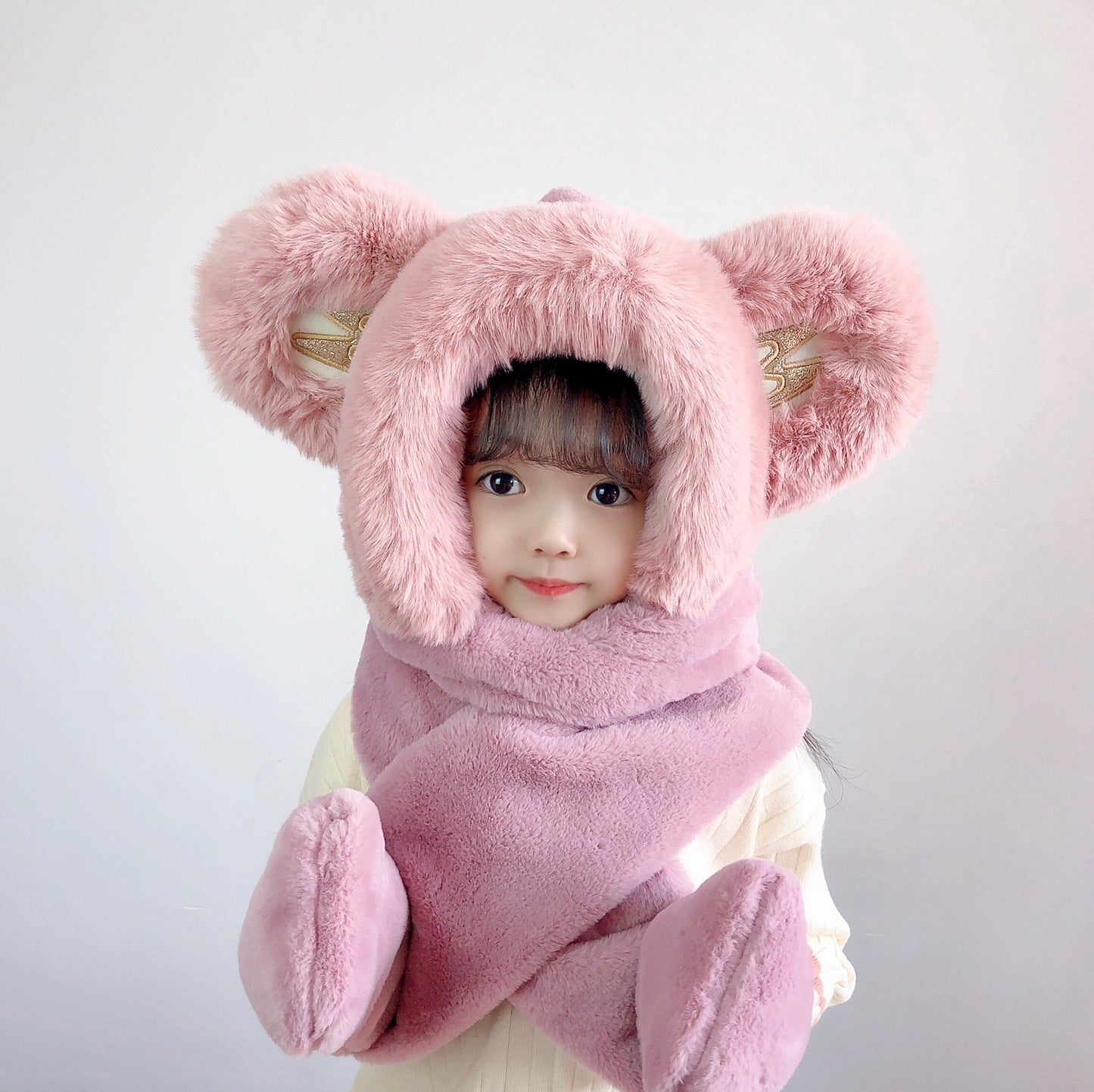 Children's Hat Scarf Gloves One-piece Hat | Yazijico™