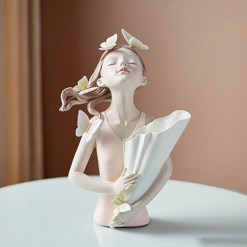 Yazijico™ home decor girl figurine resin sculpture abstract