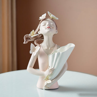 Yazijico™ home decor girl figurine resin sculpture abstract