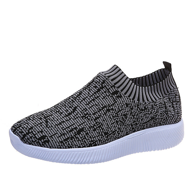 Sneakers Stripe Knit Sock Shoes Flats  Yazijico™ 