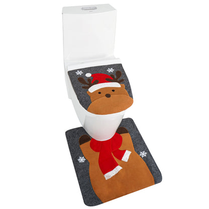 Toilet Seat Cover Christmas Snowman Faceless  | Yazijico™ 