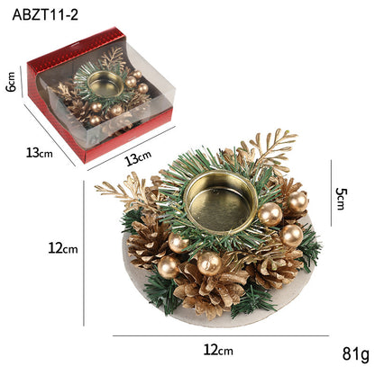 Christmas Candlestick Artificial Wreath Lampstand  | Yazijico™ 