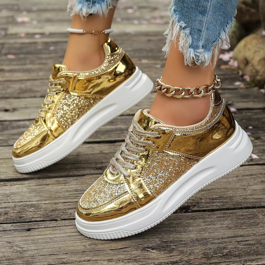Sneakers Shoes With Sequin Design Casual Sports | Yazijico™ 
