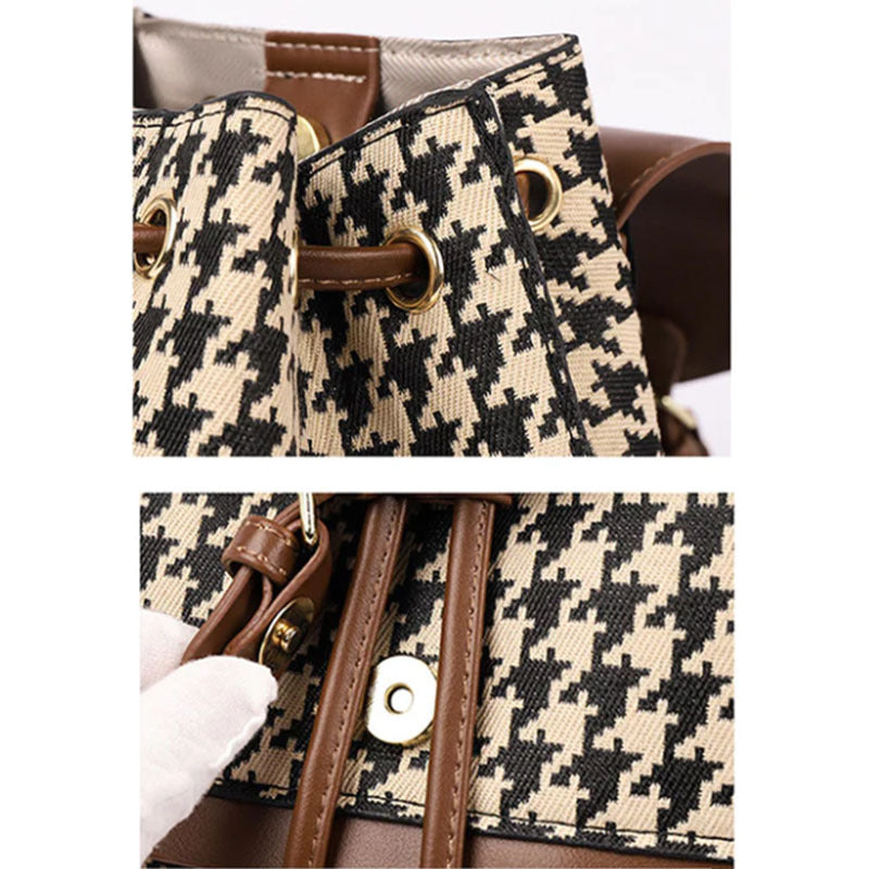 Houndstooth Backpack Women High Capacity  Yazijico™ 