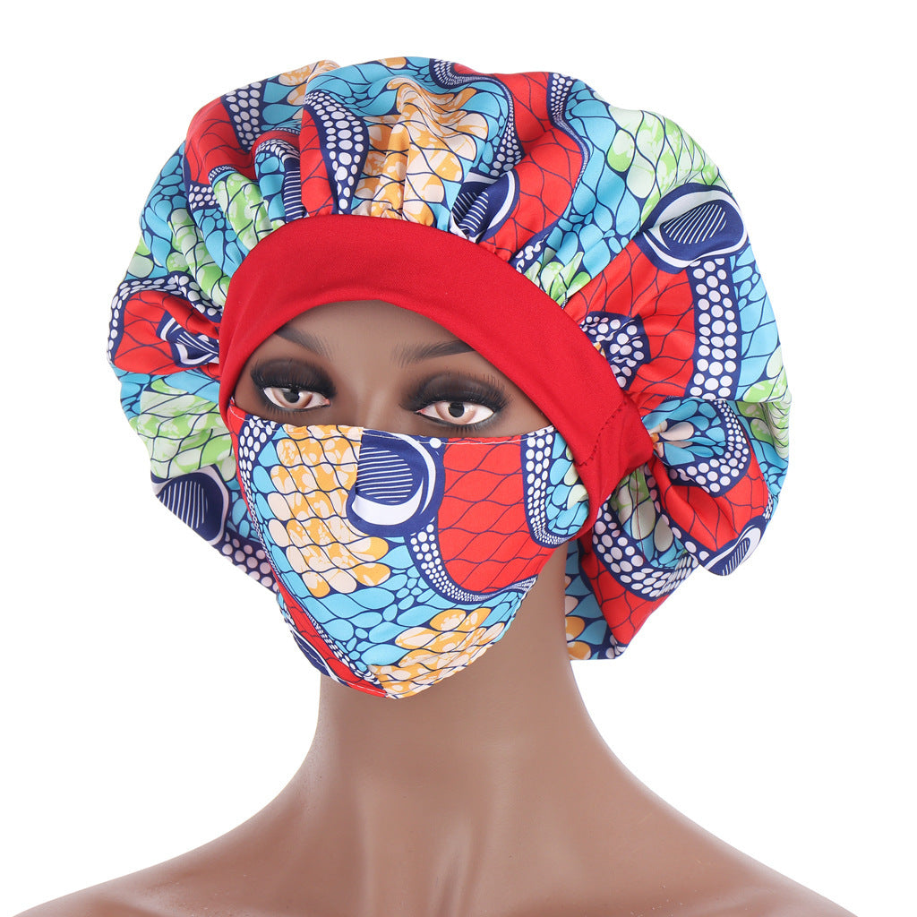 Hijab multicolore à motif africain pour dormir | Yazijico™