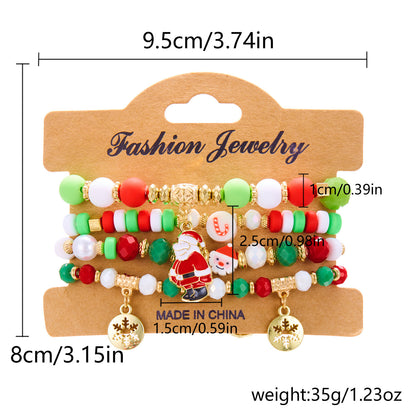 Christmas Snowman Bracelet Handmade Beaded | Yazijico™ 