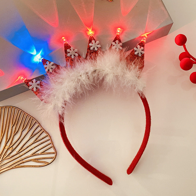 Christmas With Light Headband Snowflake Women's | Yazijico™