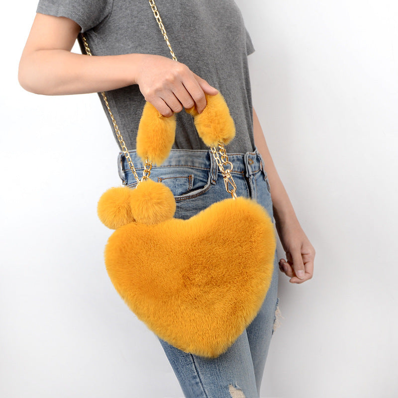 Love Bags Soft Plush Handbags Women Party Bag  Yazijico™ 