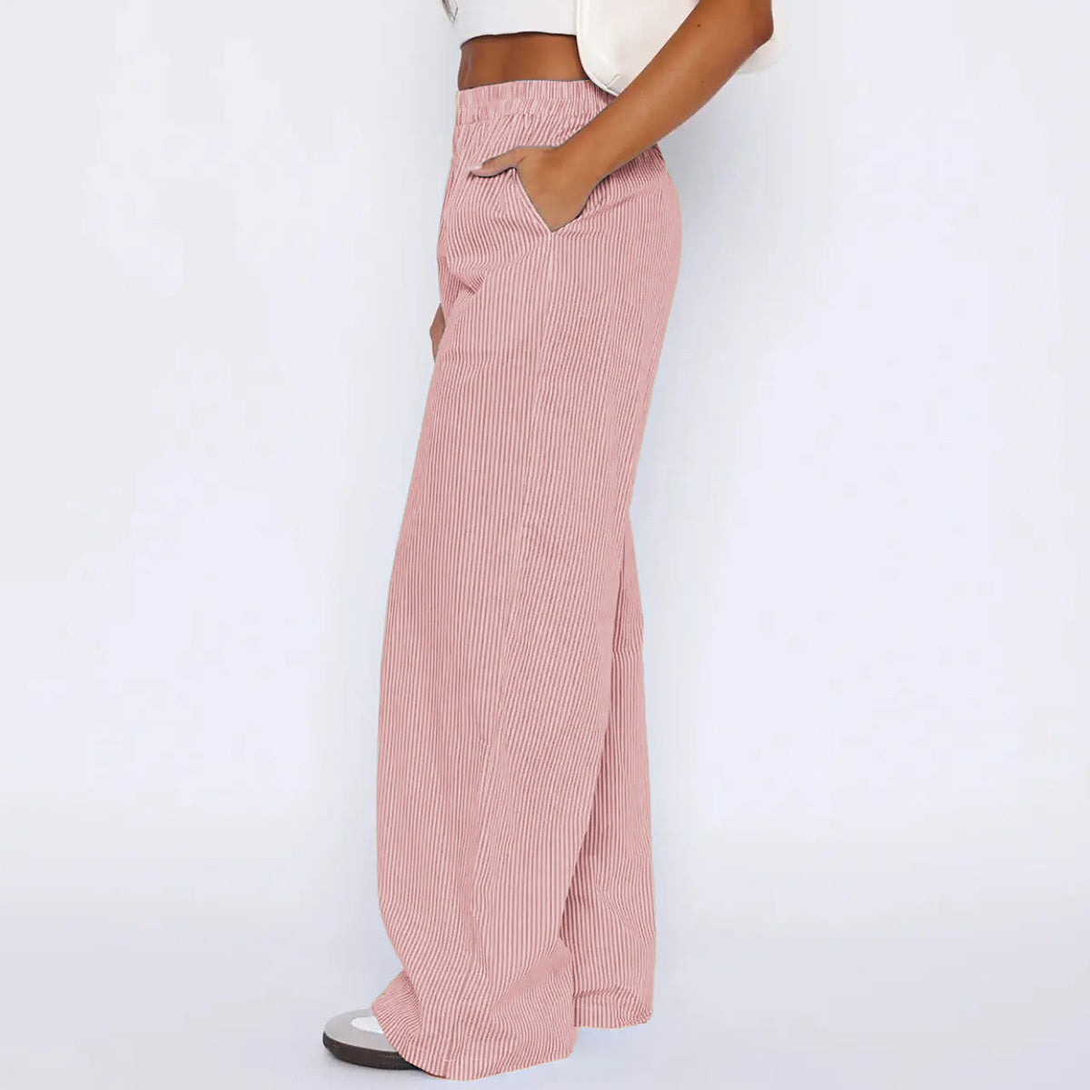 Striped Trousers With Pockets Ins Fashion Casual | Yazijico™