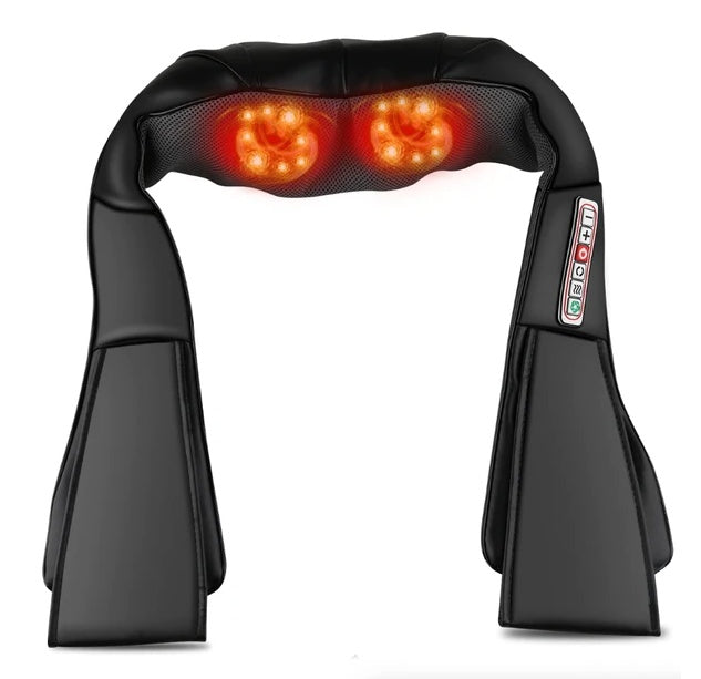 Shiatsu Back Neck And Shoulder Massager With Heat Deep Tissue 3D Kneading Pillow
