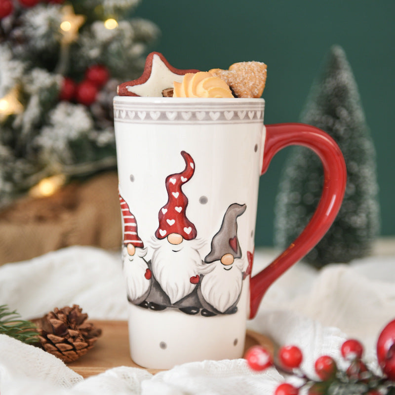 Christmas Large Capacity Ceramic Relief Cup | Yazijico™ 