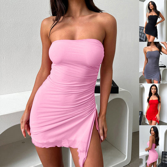 Tube-top Split Dress Summer Ins Fashion Backless| Yazijico™