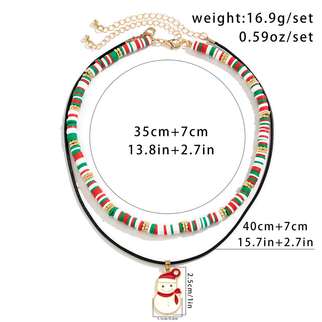 Beaded Women's Necklace Christmas Snowman | Yazijico™ 