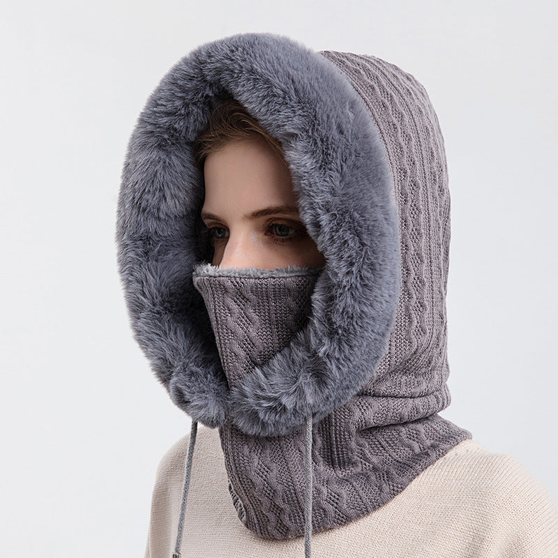 Winter Thick Plush Hat With Scarf Windproof | Yazijico™