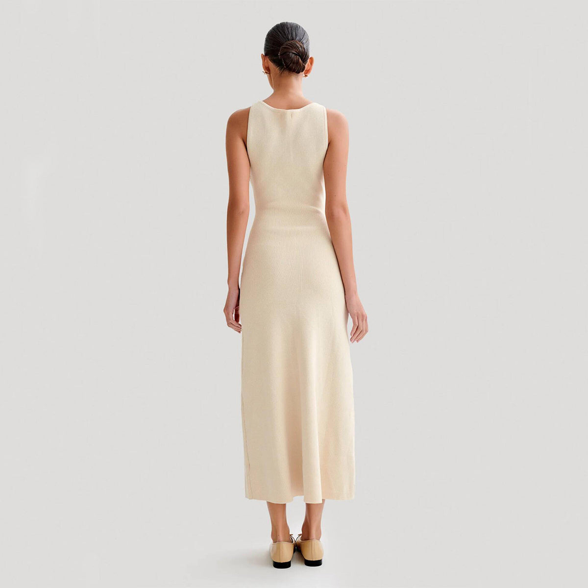 Knitted Sleeveless Dress With Single Breast  Yazijico™ 