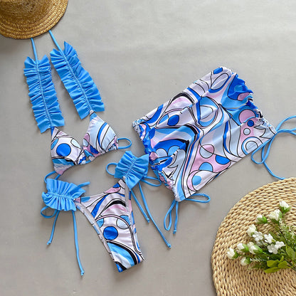 Bikini Pleated Split Women's Swimsuit  Yazijico™ 
