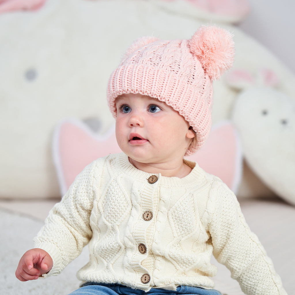 Twisted Woolen Yarn Double Ball Children's Hat | Yazijico™ 