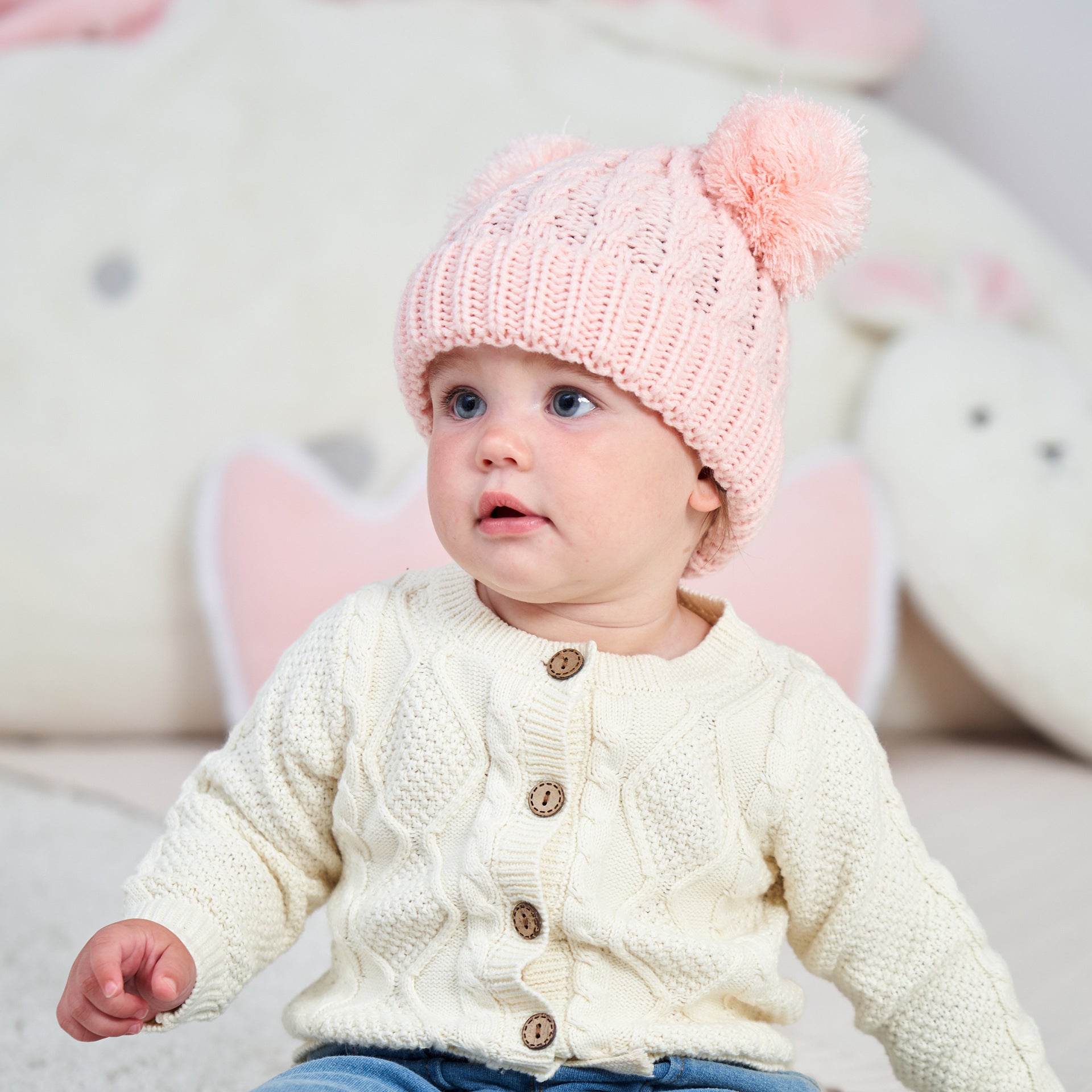 Twisted Woolen Yarn Double Ball Children's Hat | Yazijico™ 