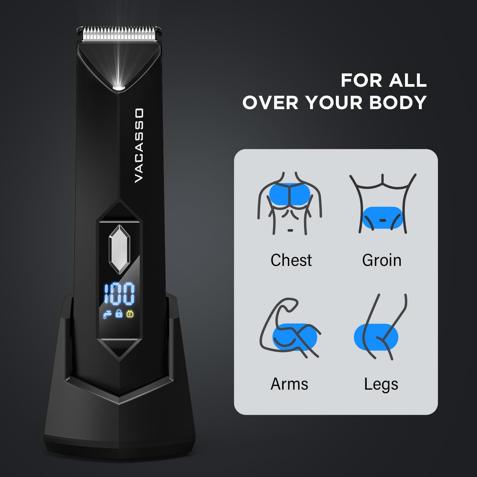 Body Hair Trimmer For Men VACASSO  | Yazijico™ 