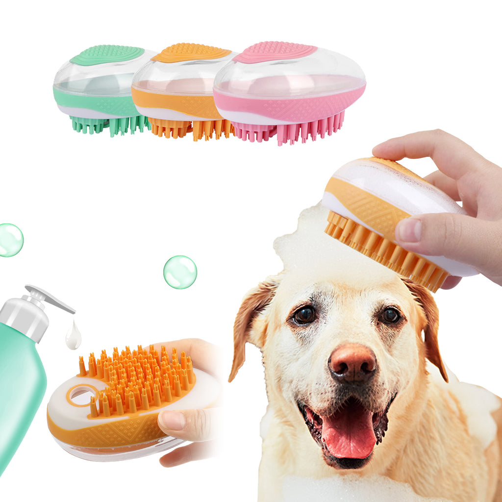 Dog Cat Bath Brush Massage Comb Soft Silicone | Yazijico™
